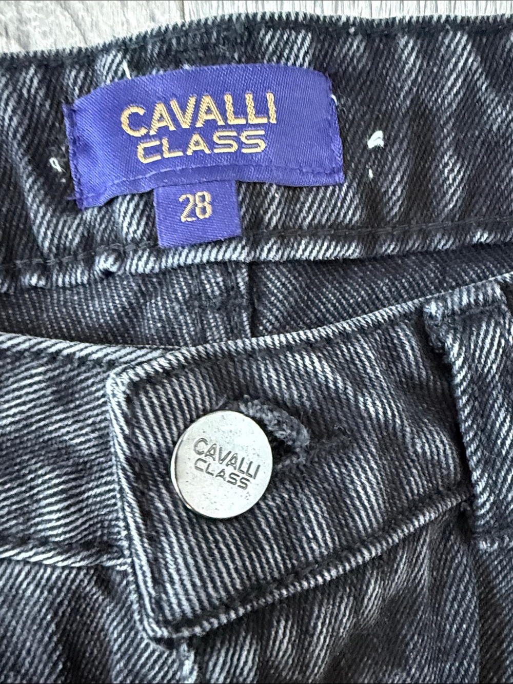 NWT Roberto Cavalli Class Black Wash High Rise Straight Leg Jeans - Picture 4 of 7